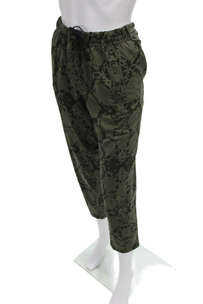 Lululemon Unisex Jogger Sweatpants Green Animal Print Drawstring Size 10