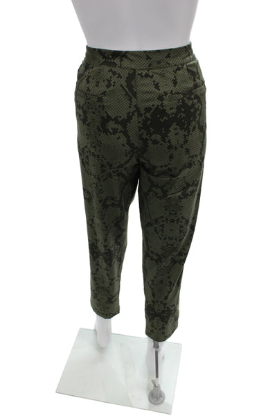 Lululemon Unisex Jogger Sweatpants Green Animal Print Drawstring Size 10