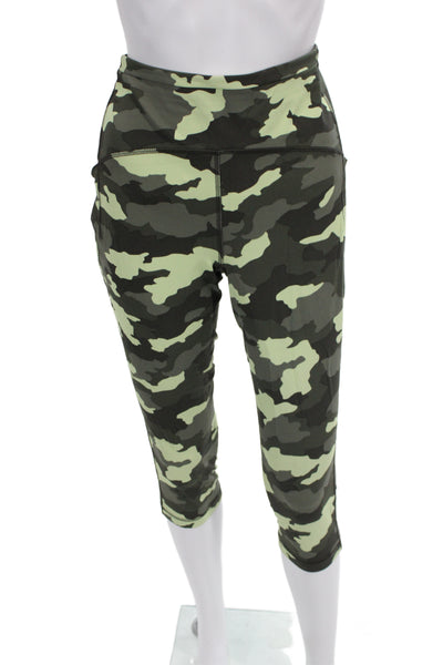 Lululemon Women Black Camo Cropped Capri Leggings Size 10