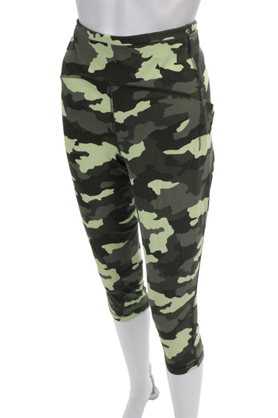Lululemon Women Black Camo Cropped Capri Leggings Size 10