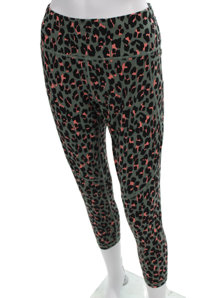 Sweaty Betty Women Cropped Black Leopard Print Leggings Plus Size 14