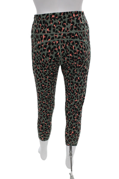 Sweaty Betty Women Cropped Black Leopard Print Leggings Plus Size 14