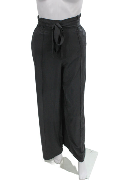 Lululemon Womens Black Paperbag Pants Recycled Polyester Elastane Size 12