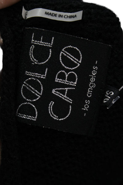 Dolce Cabo Unisex Sweaters Black 100% Cotton Crew Neck Solid Size One