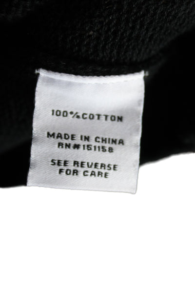 525 Unisex Pullover Sweater Black Turtleneck 100% Cotton Size M