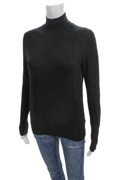 Zara Women Pullover Sweater Black Mock Neck Long Sleeve Size M