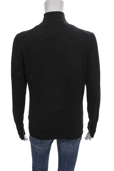 Zara Women Pullover Sweater Black Mock Neck Long Sleeve Size M