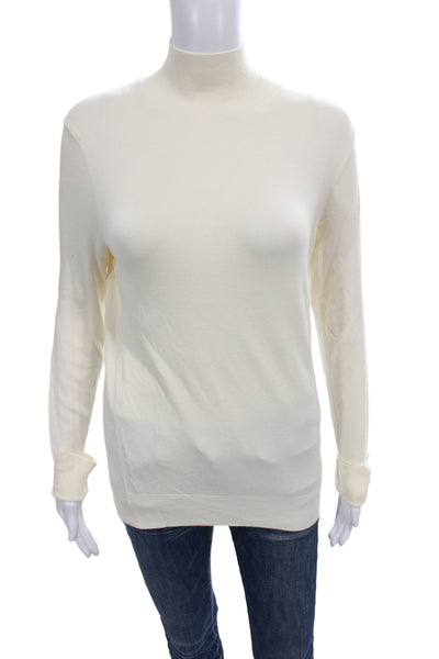 Zara Unisex Pullover Sweater Beige Mock Neck Long Sleeve Size M