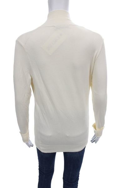 Zara Unisex Pullover Sweater Beige Mock Neck Long Sleeve Size M