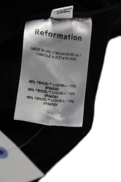 Reformation Women Cropped Tank Sleeveless Black Crew Neck Size S
