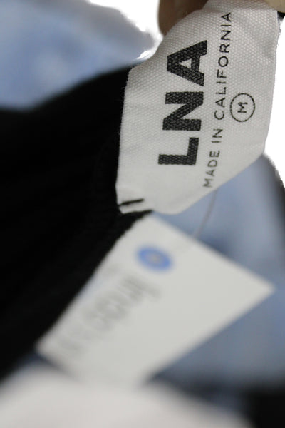 LNA Womens Cropped Tank Black Square Neck Sleeveless Rayon Spandex Size M