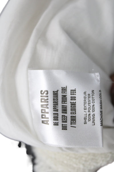 Apparis Womens Collared Long Sleeve White Button Jacket Polyester Size S