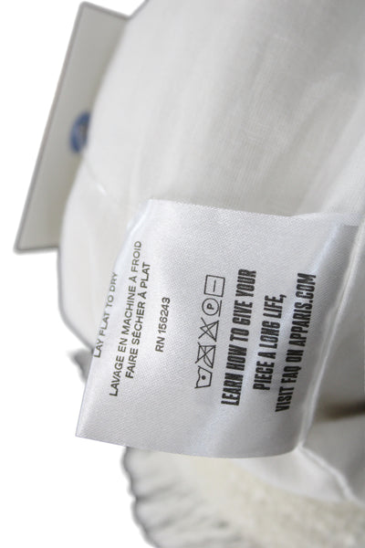 Apparis Womens Collared Long Sleeve White Button Jacket Polyester Size S