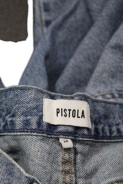 Pistola Women Straight Cropped Hi Rise Blue Jeans Size 28
