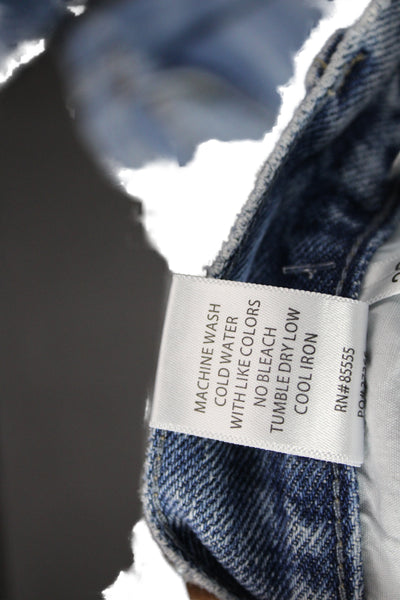 Pistola Women Straight Cropped Hi Rise Blue Jeans Size 28