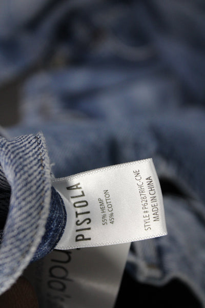 Pistola Women Straight Cropped Hi Rise Blue Jeans Size 28