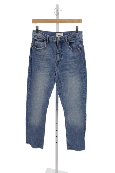 Reformation Unisex Blue High Rise Bootcut Jeans Button Closure Size 29