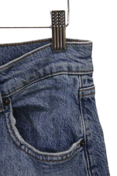 Reformation Unisex Blue High Rise Bootcut Jeans Button Closure Size 29