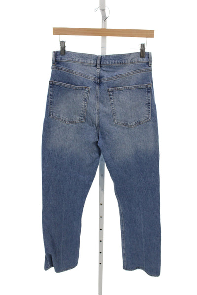 Reformation Unisex Blue High Rise Bootcut Jeans Button Closure Size 29