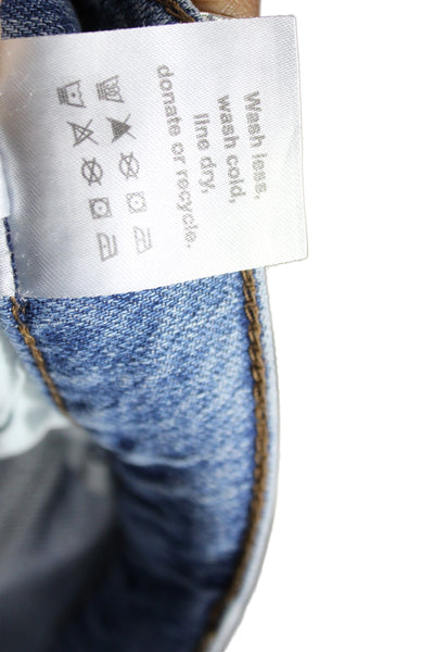 Reformation Unisex Blue High Rise Bootcut Jeans Button Closure Size 29