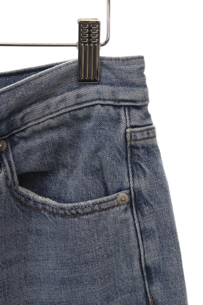 Pistola Unisex Cropped Wide Leg Jeans Blue High Rise Size 29