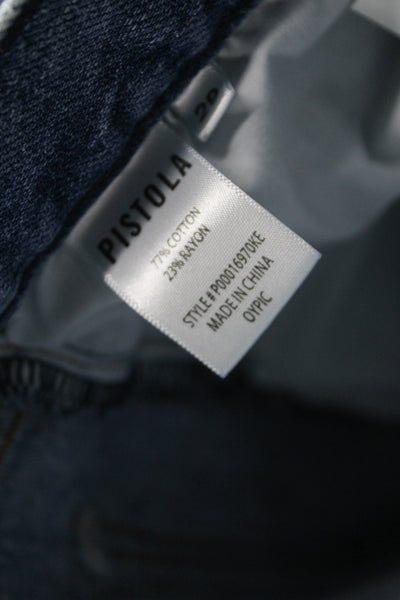 Pistola Unisex Cropped Wide Leg Jeans Blue High Rise Size 29