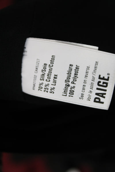 Paige Womens Black Cotton Sleeveless Designer Blouse Size M