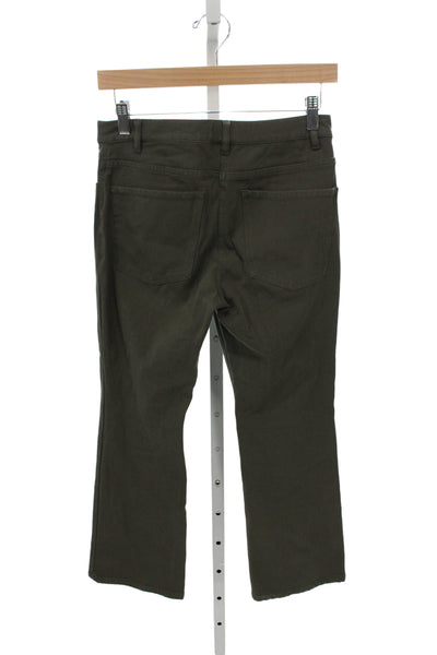 Theory Womens Cropped Army Green Pants Size 2