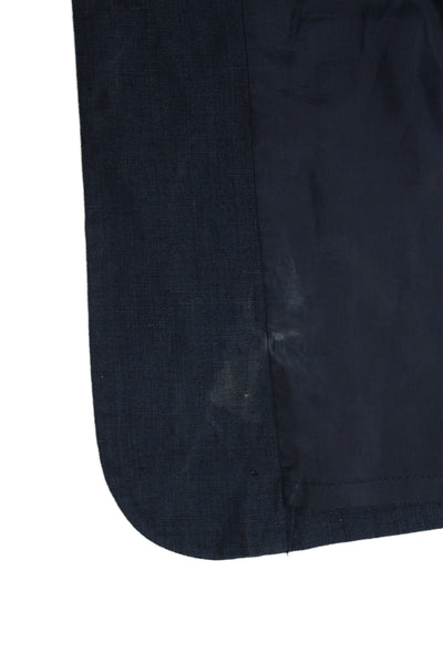 Cezar Mens Dark Blue Linen Solid Button Blazer Size 46