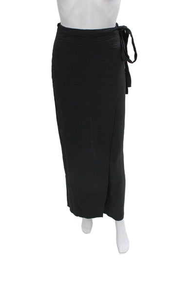 Zara Womens Maxi Wrap Pants Black Polyester Size M