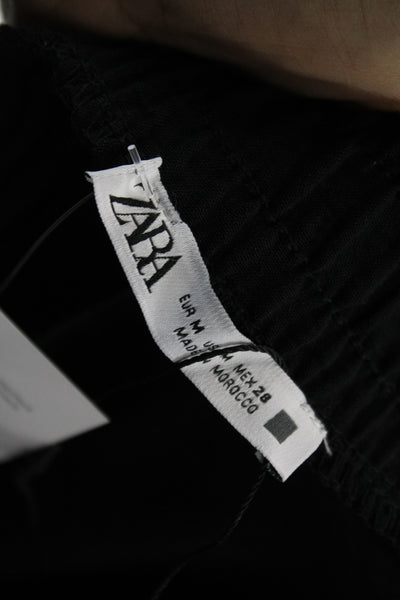 Zara Womens Maxi Wrap Pants Black Polyester Size M