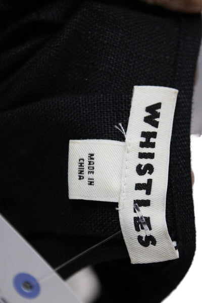 Whistles Womens Linen Short Sleeve Jumpsuit Black Size S