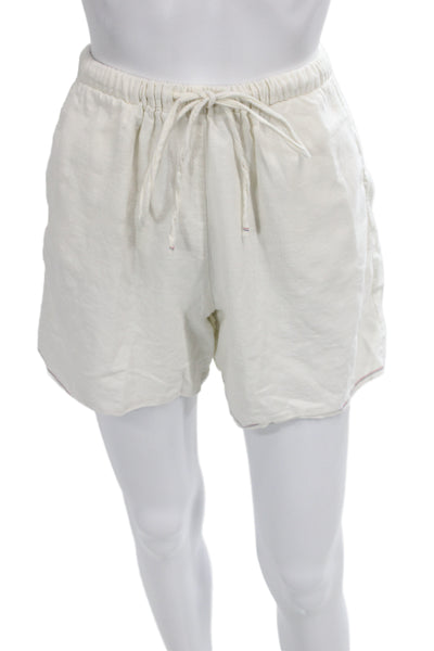 Still Here Unisex Sweat Shorts White Cotton Drawstring Beach Size XS