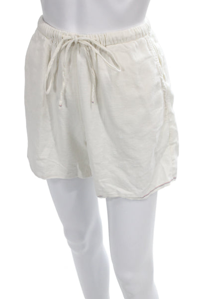 Still Here Unisex Sweat Shorts White Cotton Drawstring Beach Size XS