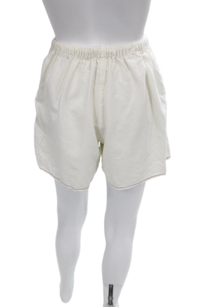 Still Here Unisex Sweat Shorts White Cotton Drawstring Beach Size XS