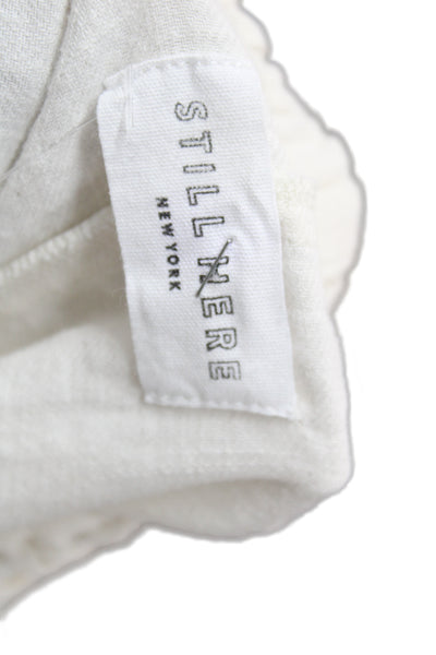 Still Here Unisex Sweat Shorts White Cotton Drawstring Beach Size XS