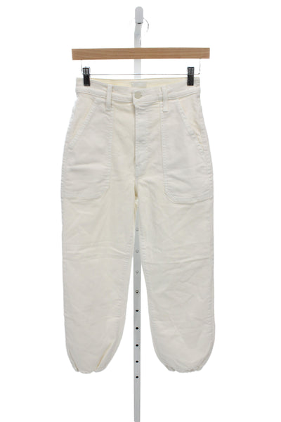 Mother Womens White Jogger Jeans High Rise Size 26