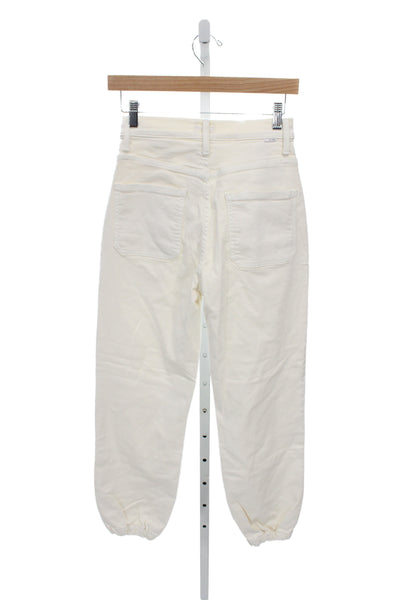 Mother Womens White Jogger Jeans High Rise Size 26