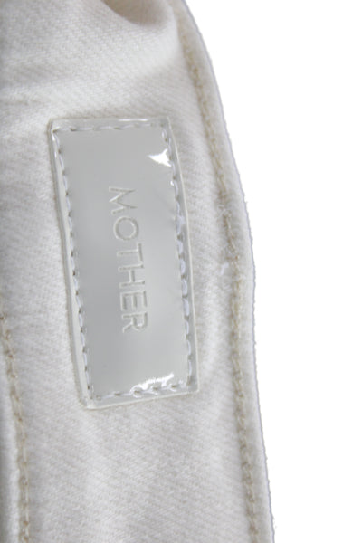 Mother Womens White Jogger Jeans High Rise Size 26