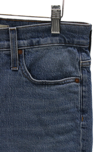 Madewell Womens Cropped Ankle Jeans Blue High Rise Button Size 29