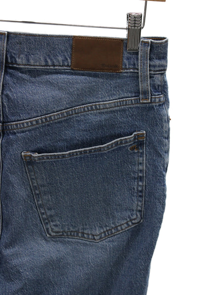Madewell Womens Cropped Ankle Jeans Blue High Rise Button Size 29