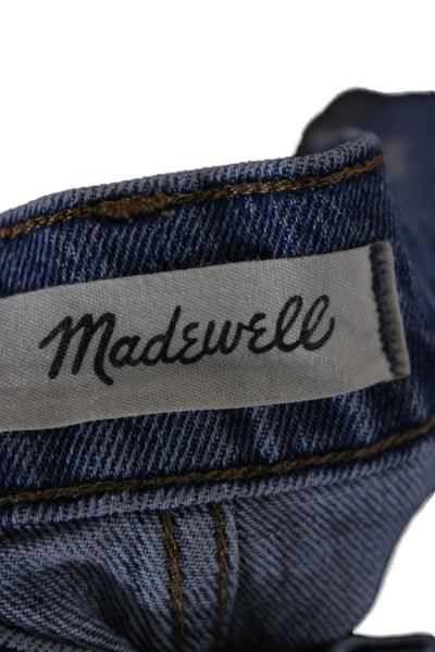 Madewell Womens Cropped Ankle Jeans Blue High Rise Button Size 29