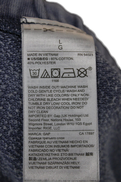 FREE CITY Unisex Cropped Sweatpants Dark Blue Graphic Print Size L