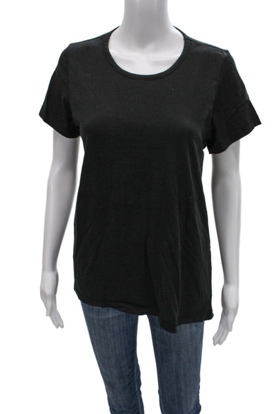 Hatch Women Black Pima Cotton Round Neck Short Sleeve T-Shirt Maternity Size 1