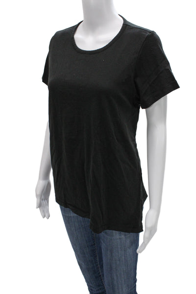 Hatch Women Black Pima Cotton Round Neck Short Sleeve T-Shirt Maternity Size 1