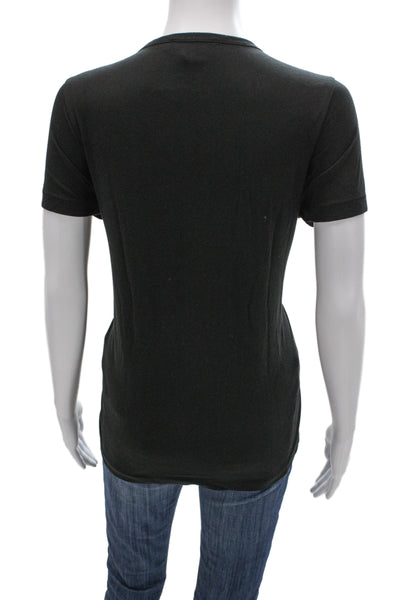 Hatch Women Black Pima Cotton Round Neck Short Sleeve T-Shirt Maternity Size 1