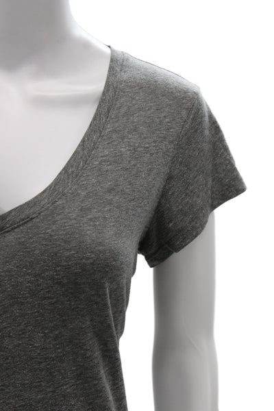 Michael Stars Womens Jersey V-Neck Short Sleeve Gray T-Shirt Size One Size