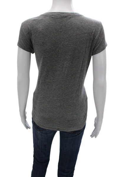 Michael Stars Womens Jersey V-Neck Short Sleeve Gray T-Shirt Size One Size