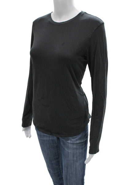 Lululemon Women Basic Black Crew Neck Long Sleeve T-Shirt Size 8