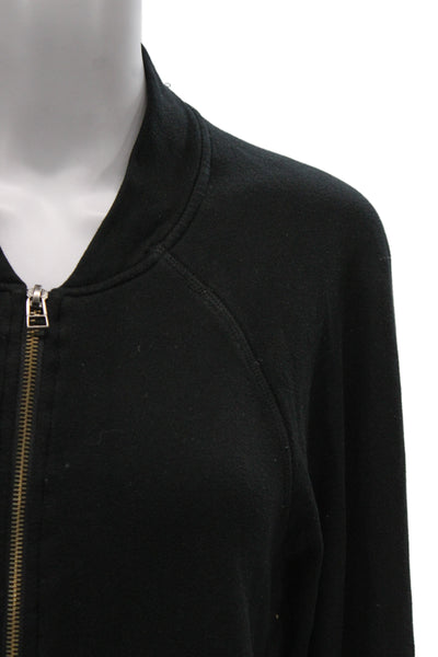 Velvet by Graham & Spencer Womens Bomber Jacket Black Mock Neck Zip Size M